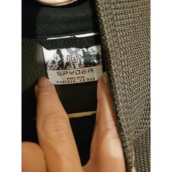 Spyder Outbound Sweater Men Size M 1/4 Zip Pullover Fleece Jacket Olive/Black - Picture 3 of 7